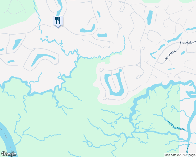 map of restaurants, bars, coffee shops, grocery stores, and more near 2011 Isles of Saint Marys Way in St. Marys
