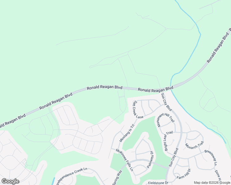 map of restaurants, bars, coffee shops, grocery stores, and more near Ronald Reagan Boulevard in Georgetown
