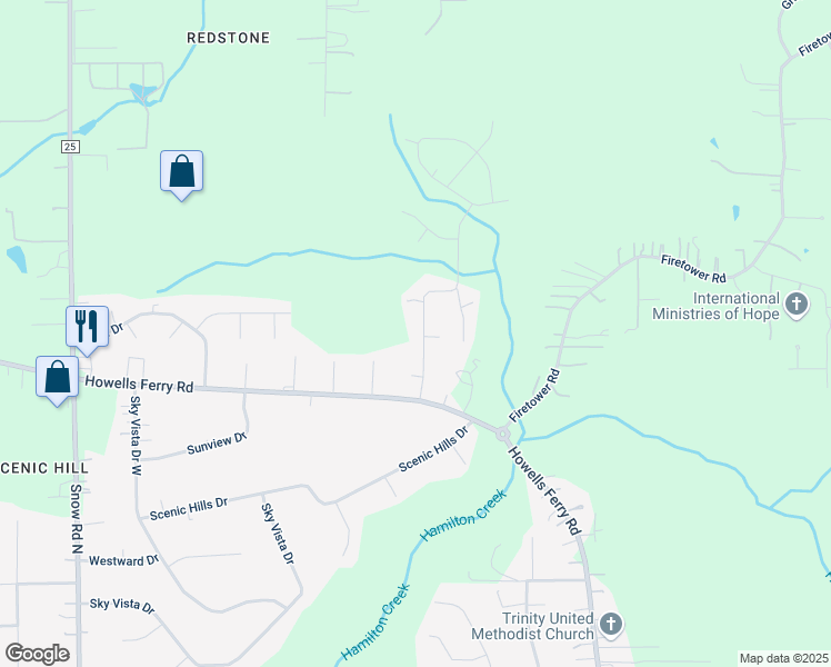 map of restaurants, bars, coffee shops, grocery stores, and more near 2501 Wedgewood Drive in Semmes