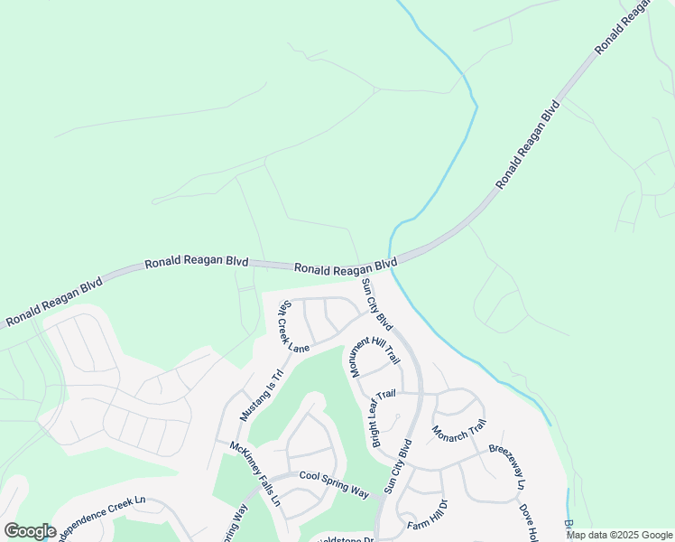 map of restaurants, bars, coffee shops, grocery stores, and more near Ronald Reagan Boulevard in Georgetown