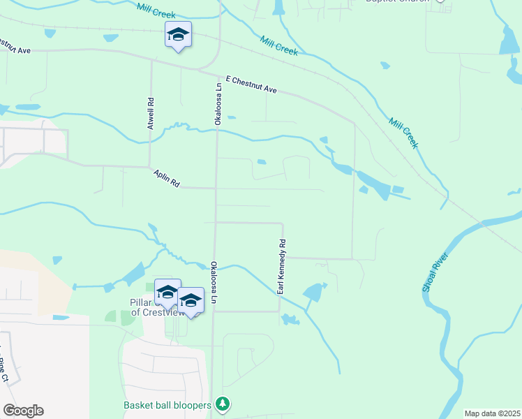 map of restaurants, bars, coffee shops, grocery stores, and more near 3134 Holley Drive in Crestview