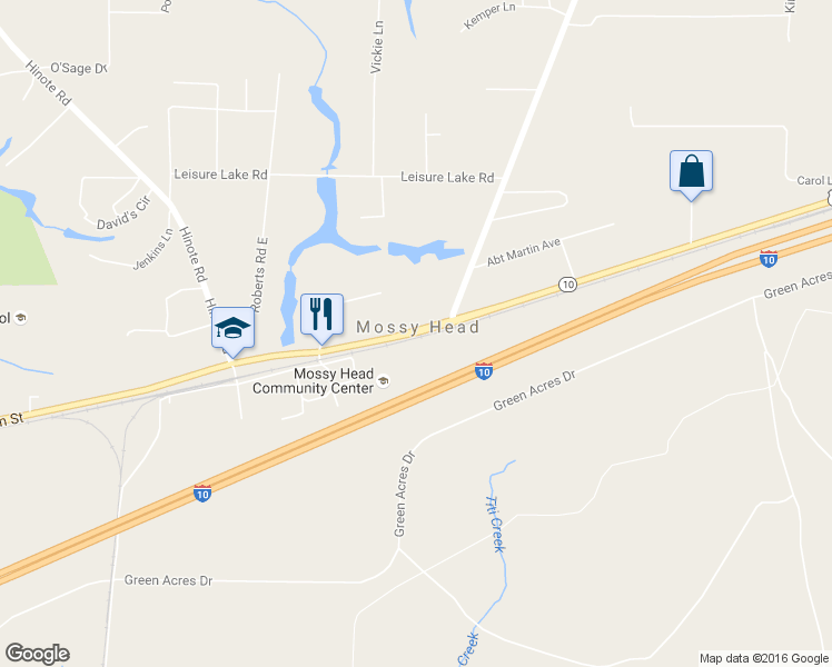 map of restaurants, bars, coffee shops, grocery stores, and more near in Mossy Head