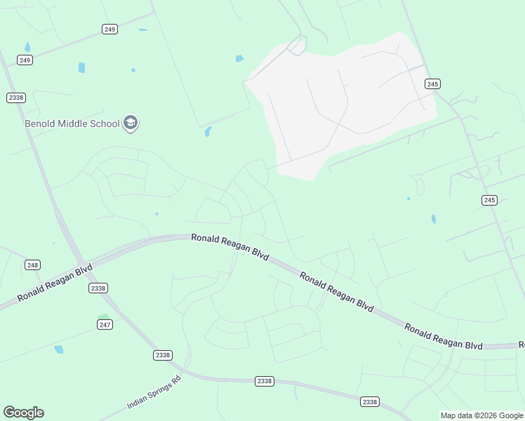 map of restaurants, bars, coffee shops, grocery stores, and more near Ronald Reagan Boulevard in Georgetown