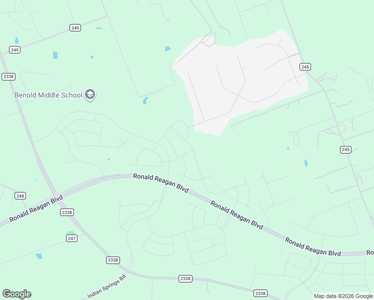 map of restaurants, bars, coffee shops, grocery stores, and more near Ronald Reagan Boulevard in Georgetown