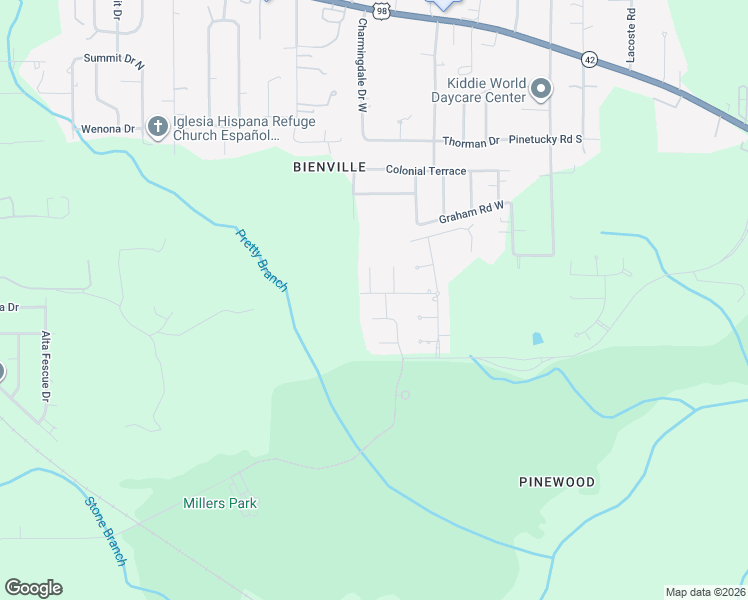 map of restaurants, bars, coffee shops, grocery stores, and more near 7045 Champions Run in Mobile