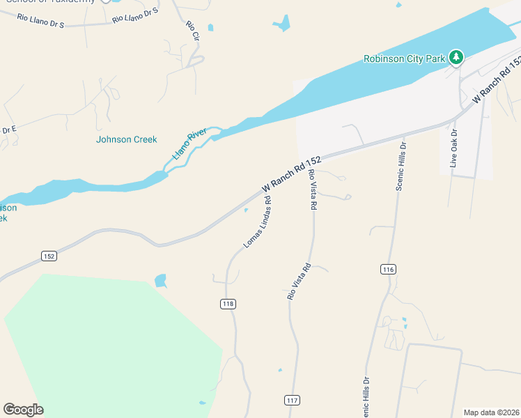 map of restaurants, bars, coffee shops, grocery stores, and more near 3410 West Ranch Road 152 in Llano