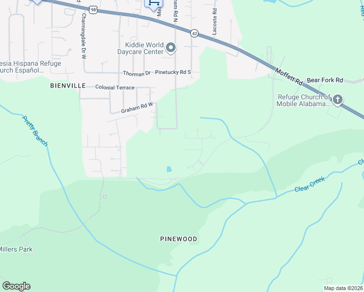 map of restaurants, bars, coffee shops, grocery stores, and more near 6616 Sweetbay Court in Mobile