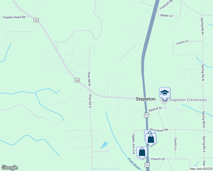 map of restaurants, bars, coffee shops, grocery stores, and more near 35621 Harris Lane in Stapleton