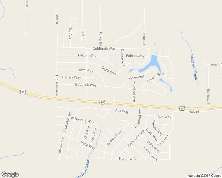 map of restaurants, bars, coffee shops, grocery stores, and more near 4656 Bobolink Way in Crestview