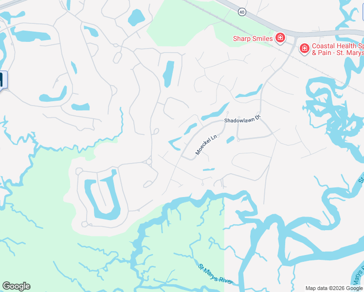 map of restaurants, bars, coffee shops, grocery stores, and more near 1834 Shadowlawn Drive in St. Marys