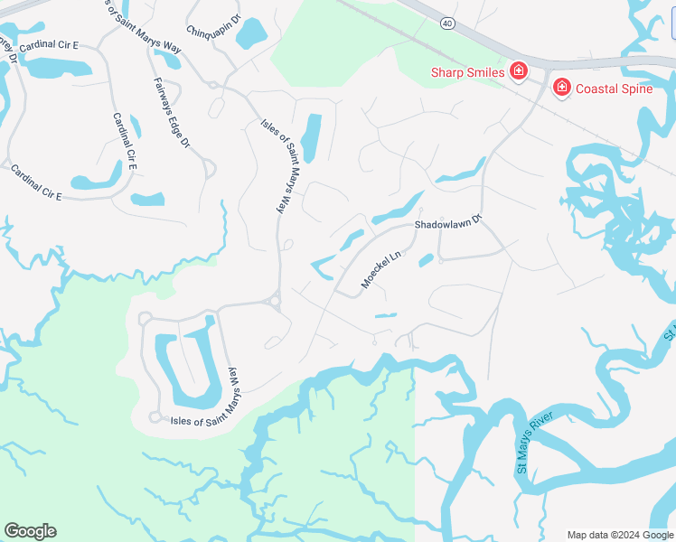 map of restaurants, bars, coffee shops, grocery stores, and more near 1834 Shadowlawn Drive in St. Marys