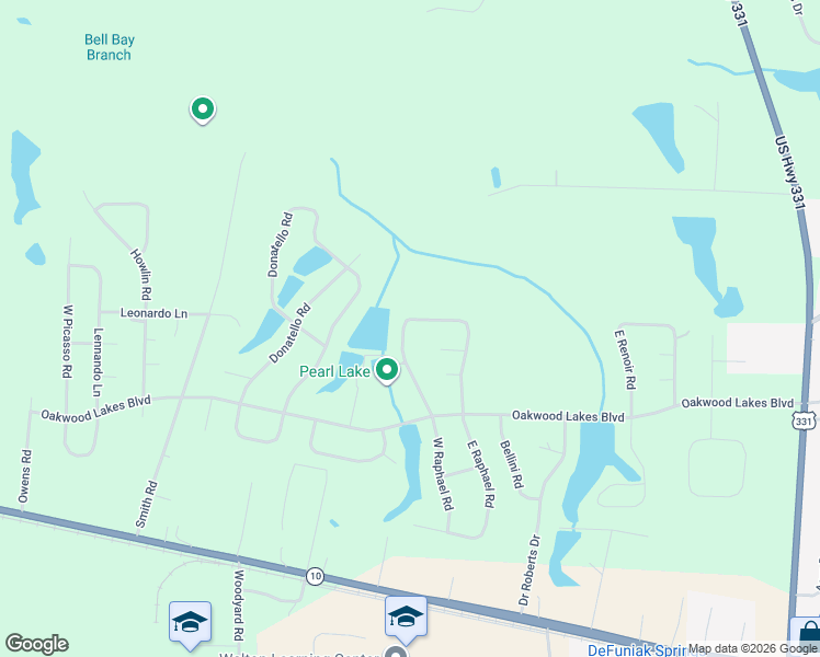 map of restaurants, bars, coffee shops, grocery stores, and more near 232 East Raphael Road in DeFuniak Springs