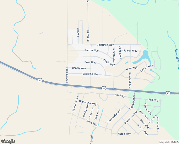 map of restaurants, bars, coffee shops, grocery stores, and more near 4631 Bobolink Way in Crestview