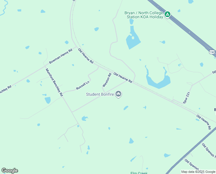 map of restaurants, bars, coffee shops, grocery stores, and more near Old Hearn Road in Bryan