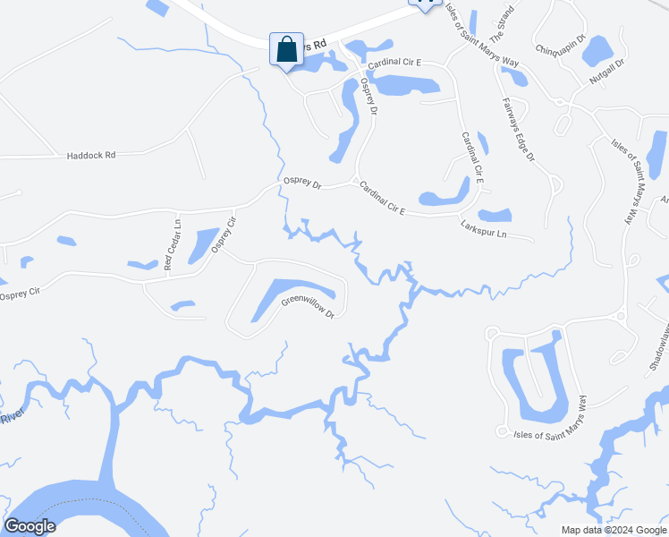 map of restaurants, bars, coffee shops, grocery stores, and more near 1027 Greenwillow Drive in Saint Marys