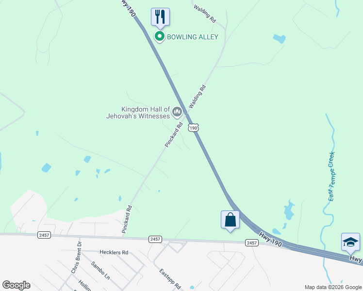 map of restaurants, bars, coffee shops, grocery stores, and more near 253 Pinckard Road in Livingston