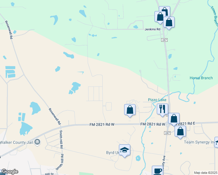 map of restaurants, bars, coffee shops, grocery stores, and more near 8840 State Highway 75 South in Huntsville
