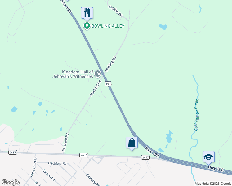 map of restaurants, bars, coffee shops, grocery stores, and more near 6204 U.S. 190 in Livingston