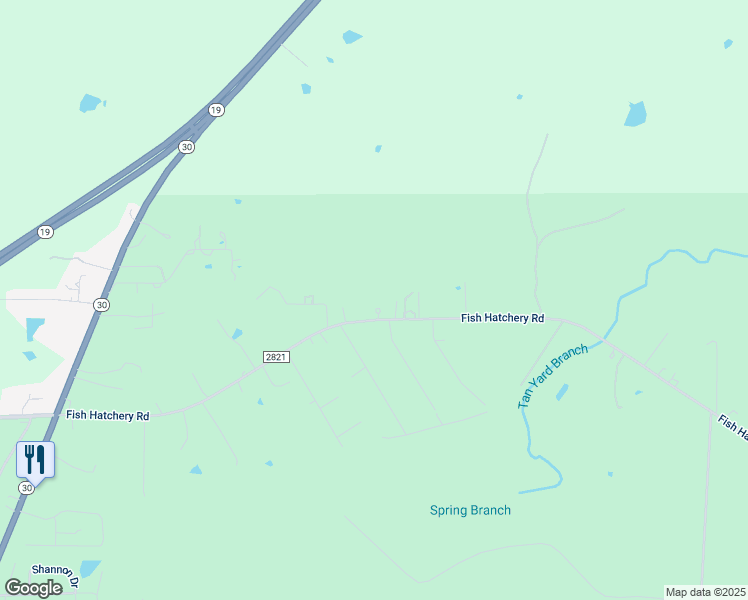 map of restaurants, bars, coffee shops, grocery stores, and more near 1360 Fish Hatchery Road in Huntsville