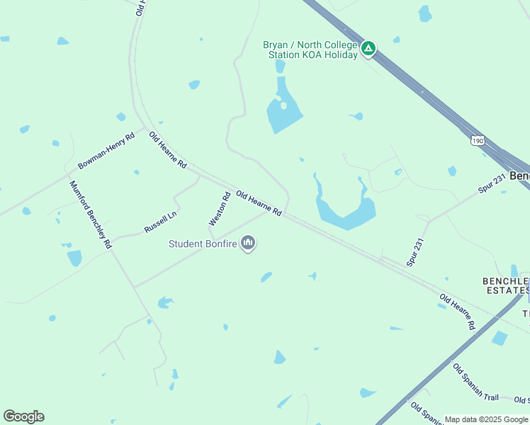 map of restaurants, bars, coffee shops, grocery stores, and more near Old Hearn Road in Bryan