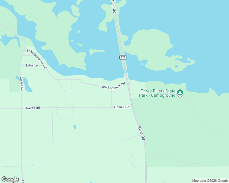 map of restaurants, bars, coffee shops, grocery stores, and more near 7837 Lake Seminole Road in Sneads