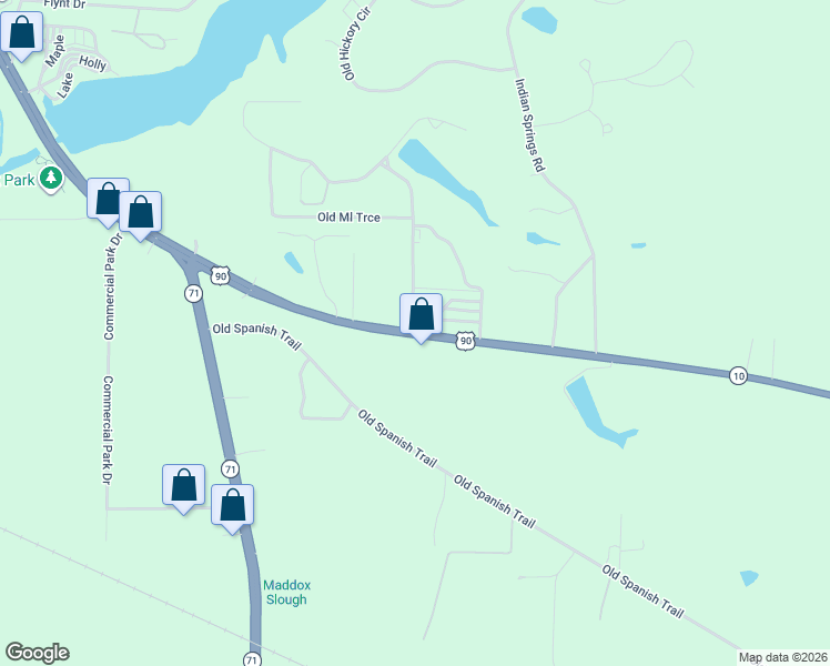map of restaurants, bars, coffee shops, grocery stores, and more near 5104 Florida 10 in Marianna