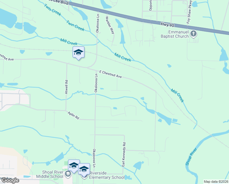 map of restaurants, bars, coffee shops, grocery stores, and more near 3366 Wild Hare Lane in Crestview