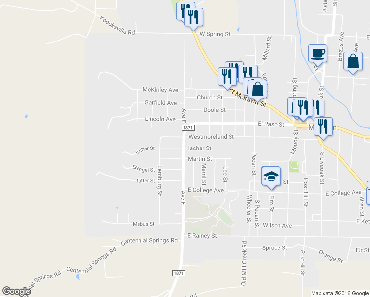 map of restaurants, bars, coffee shops, grocery stores, and more near 1095 Ischar Street in Mason