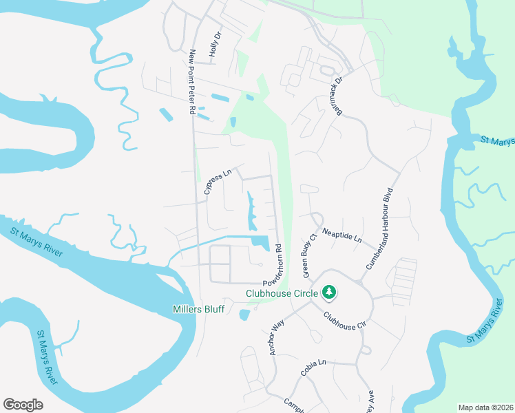 map of restaurants, bars, coffee shops, grocery stores, and more near 587 Powderhorn Road in St. Marys