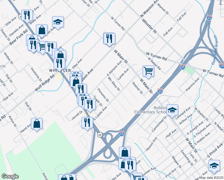 map of restaurants, bars, coffee shops, grocery stores, and more near 2910 Billy Williams Drive in Prichard