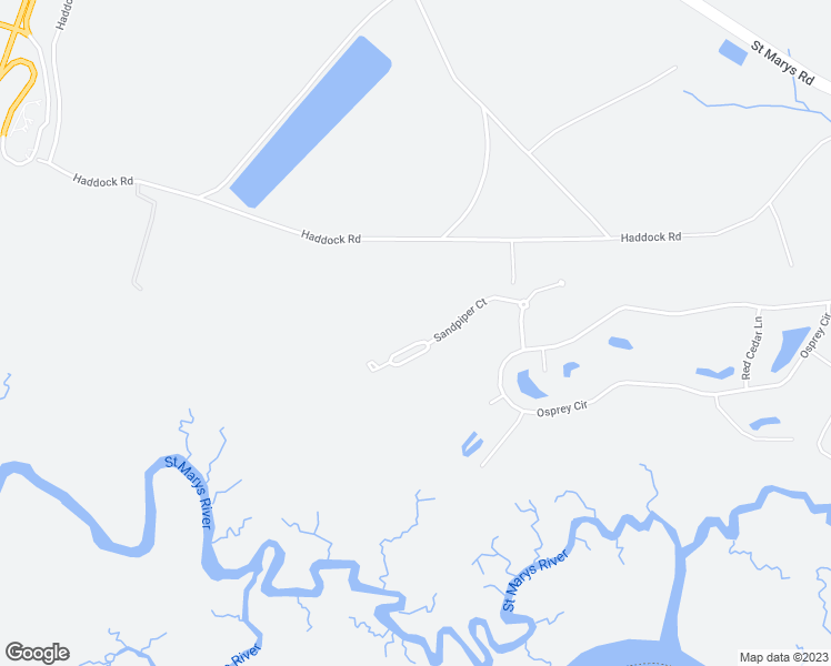 map of restaurants, bars, coffee shops, grocery stores, and more near 1618 Sandpiper Court in Saint Marys
