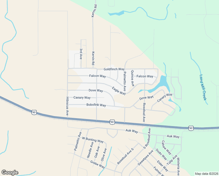 map of restaurants, bars, coffee shops, grocery stores, and more near 4642 Dove Way in Crestview