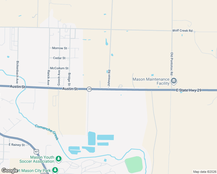 map of restaurants, bars, coffee shops, grocery stores, and more near Johnson Road in Mason