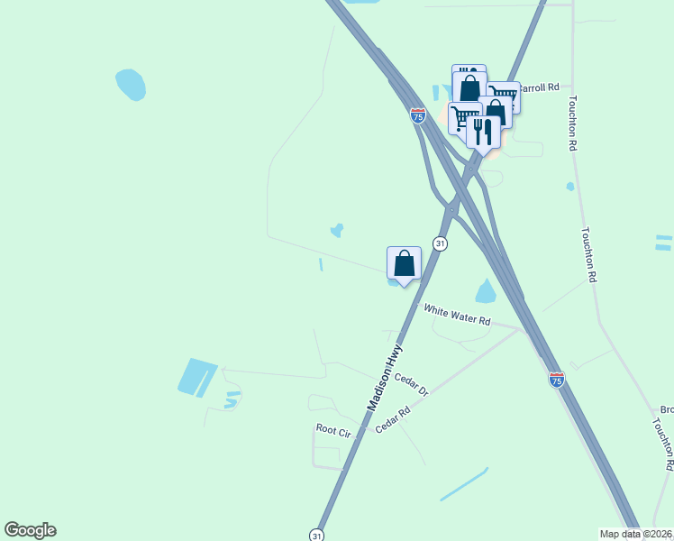 map of restaurants, bars, coffee shops, grocery stores, and more near 3379 Hart Road in Valdosta