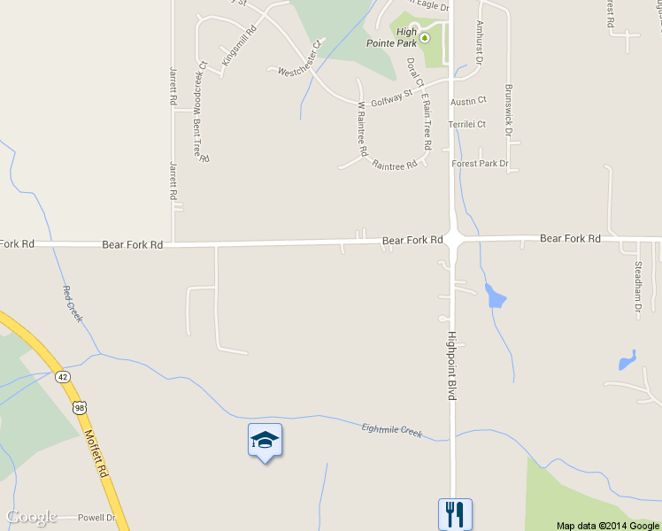 map of restaurants, bars, coffee shops, grocery stores, and more near 5323 Bear Fork Rd in Mobile