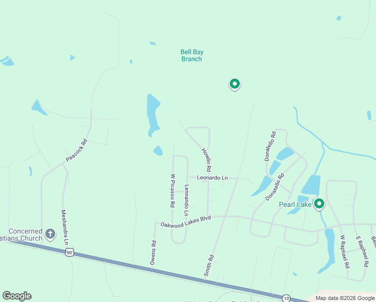 map of restaurants, bars, coffee shops, grocery stores, and more near 346 East Picasso Circle in DeFuniak Springs