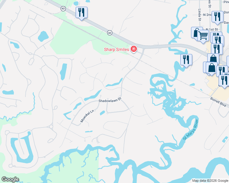 map of restaurants, bars, coffee shops, grocery stores, and more near 205 Somerset Road in St. Marys