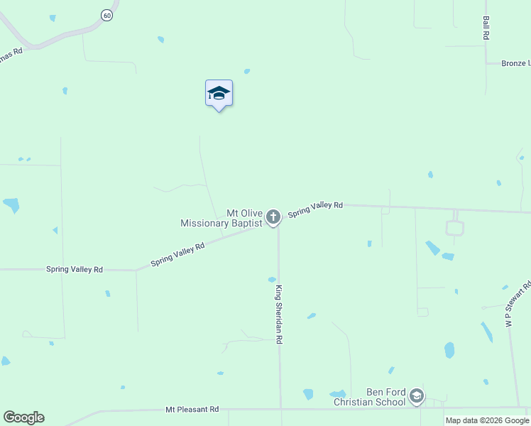 map of restaurants, bars, coffee shops, grocery stores, and more near 59003 Spring Valley Road in Bogalusa