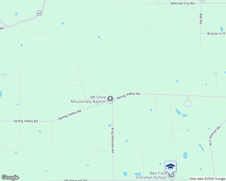 map of restaurants, bars, coffee shops, grocery stores, and more near 59003 Spring Valley Road in Bogalusa