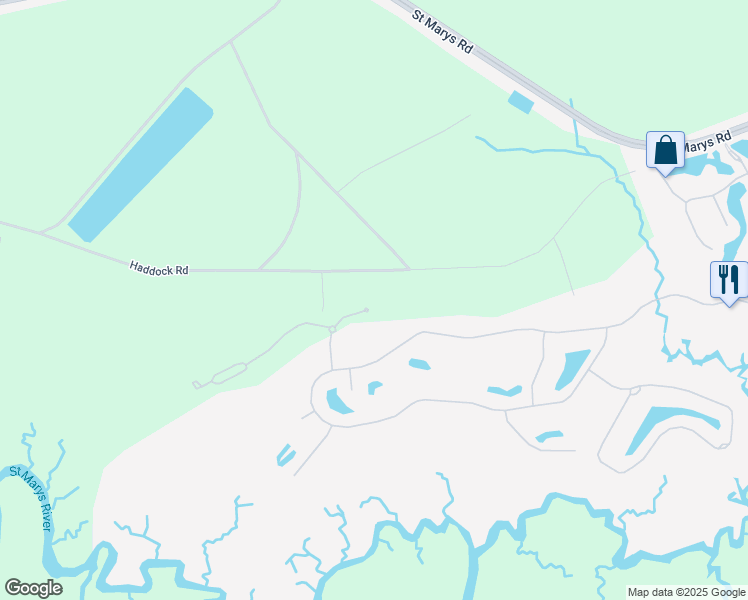 map of restaurants, bars, coffee shops, grocery stores, and more near 1421 Tanager Trail in St. Marys