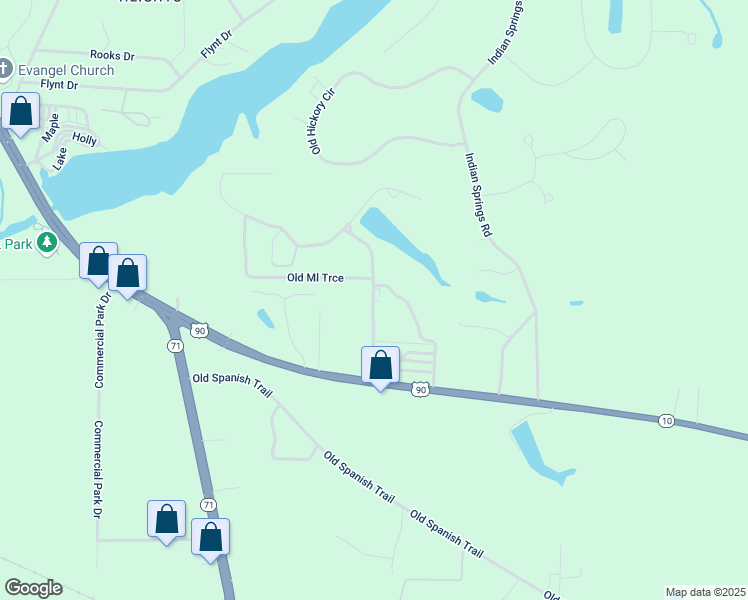 map of restaurants, bars, coffee shops, grocery stores, and more near 5013 Pinewood Court in Marianna