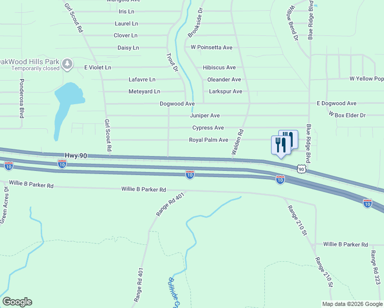 map of restaurants, bars, coffee shops, grocery stores, and more near 8214 U.S. 90 in DeFuniak Springs