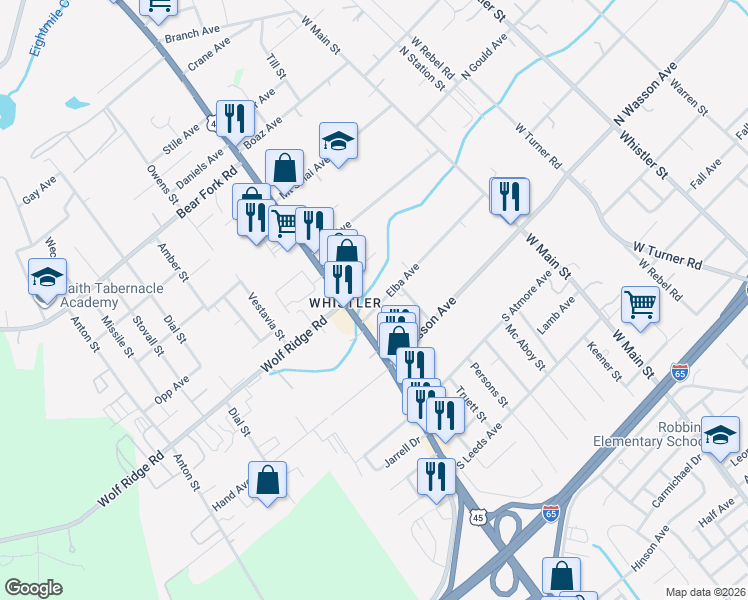 map of restaurants, bars, coffee shops, grocery stores, and more near 828 Elba Avenue in Prichard
