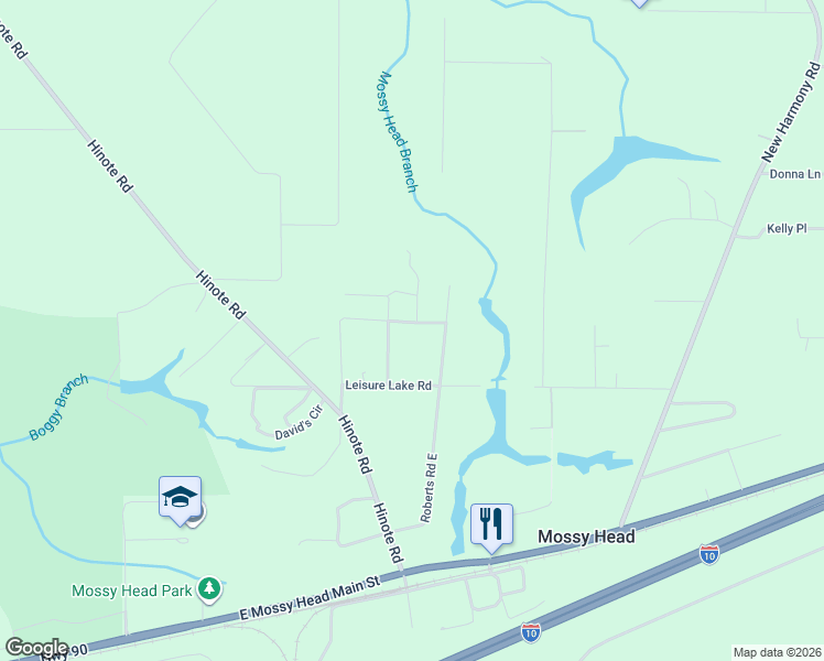 map of restaurants, bars, coffee shops, grocery stores, and more near 73 Renee Boulevard in DeFuniak Springs