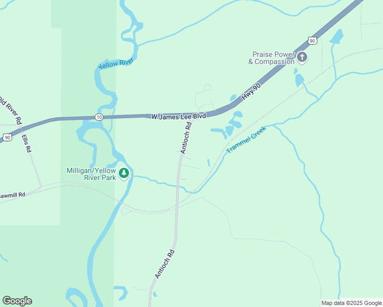 map of restaurants, bars, coffee shops, grocery stores, and more near 5087 Antioch Road in Crestview
