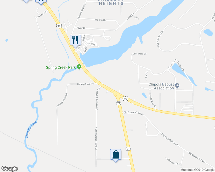 map of restaurants, bars, coffee shops, grocery stores, and more near 4884 U.S. 90 in Marianna