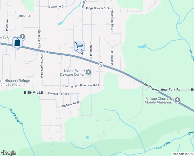 map of restaurants, bars, coffee shops, grocery stores, and more near in Mobile County