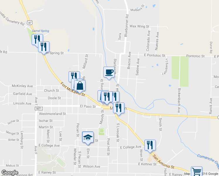 map of restaurants, bars, coffee shops, grocery stores, and more near 400 Broad St in Mason