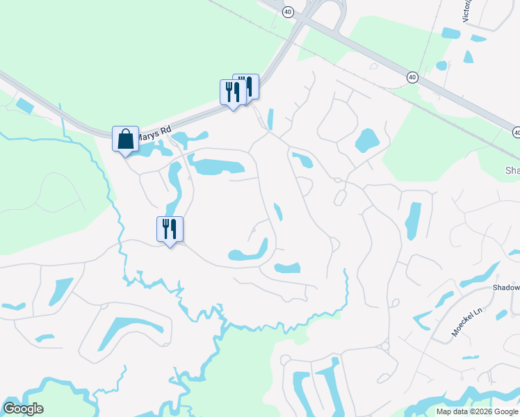map of restaurants, bars, coffee shops, grocery stores, and more near 536 Cardinal Circle East in St. Marys