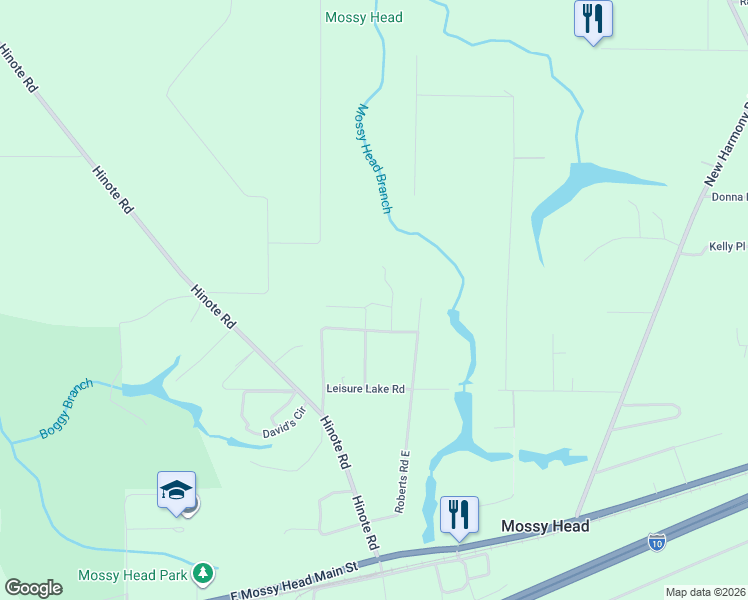 map of restaurants, bars, coffee shops, grocery stores, and more near 206 Frazier Road in DeFuniak Springs